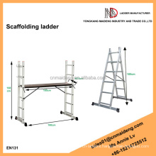 EN131 approved adjustable work platforms scaffolding ladder